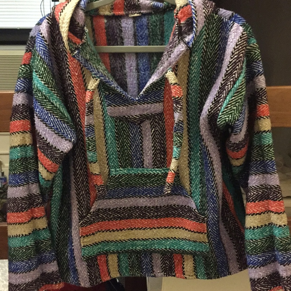 Multicolored poncho